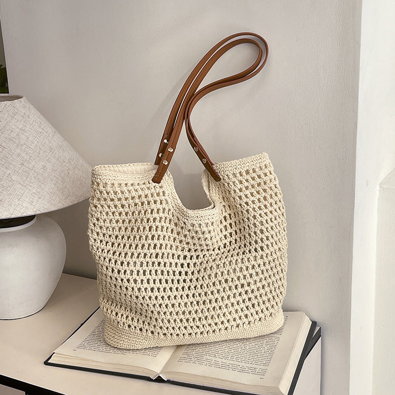 Women's Hollow Woven Portable Seaside Vacation Beach Women's Shoulder Bag