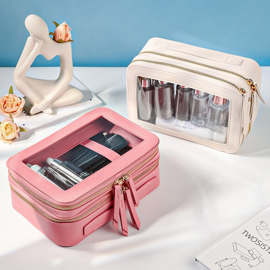 Toiletries Waterproof Storage Large Capacity Double Deck Cosmetic Bags
