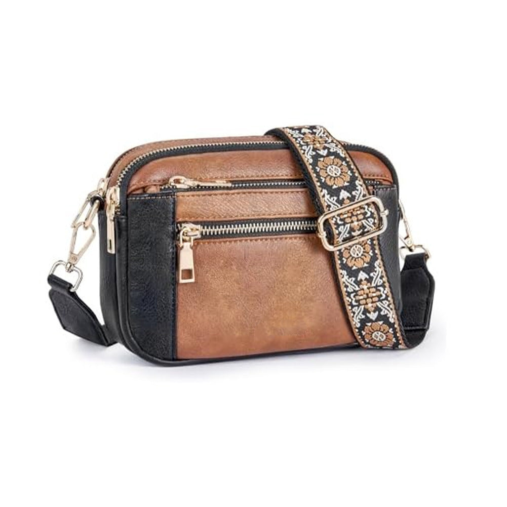 Color Matching Chessboard Plaid Adjustable Strap Women's Messenger Bag