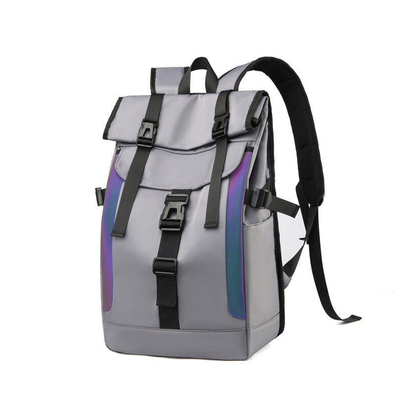 Contrast Color Large Capacity Nylon Cloth College High Leisure Backpack