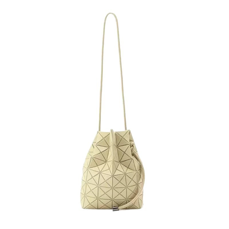 Women's Drawstring Lifetime Rhombus Fashion Folding Bucket Bags