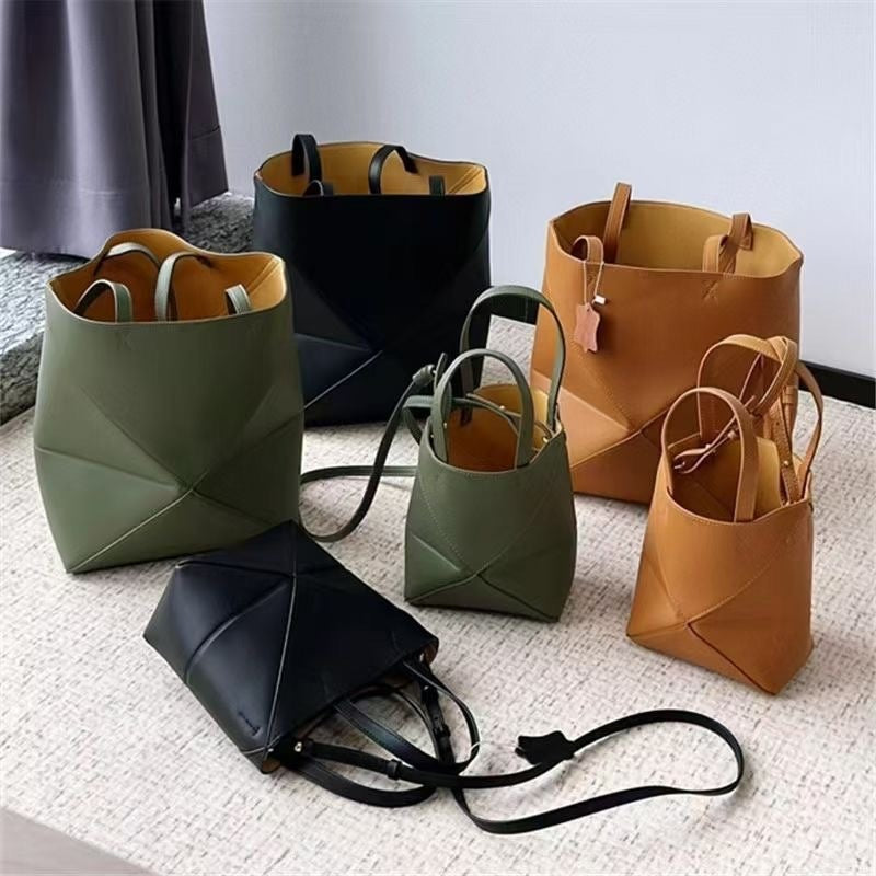 Women's Spring Deformation Folding Geometric Portable Large Women's Messenger Bag