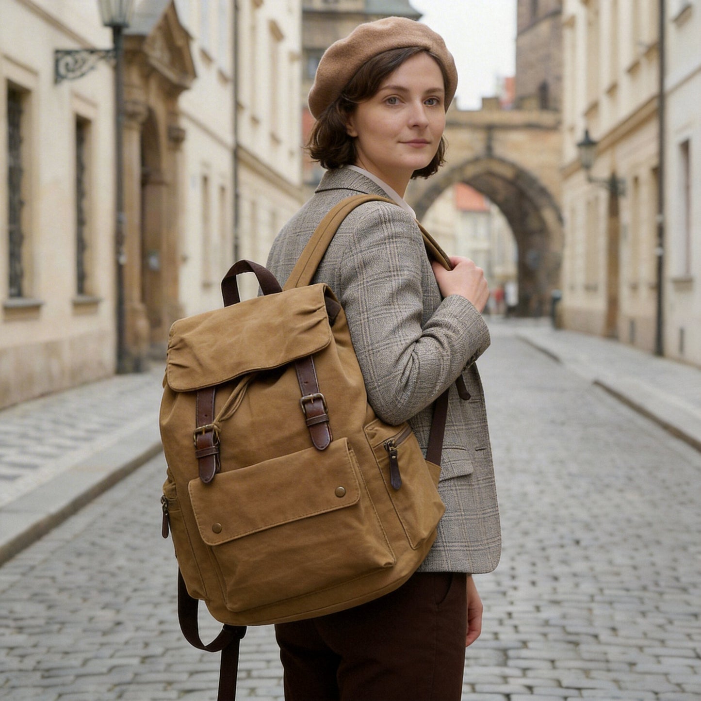Style Fashion Canvas Vintage Large Capacity Leisure Backpack