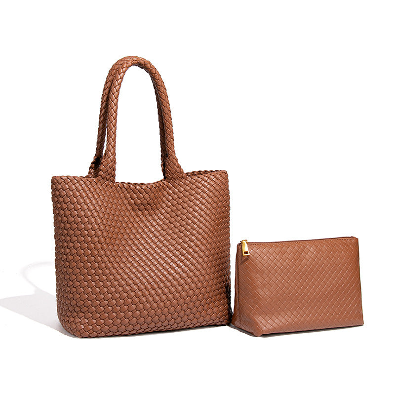 High-grade Soft Leather Hand-woven Idle Style Bags