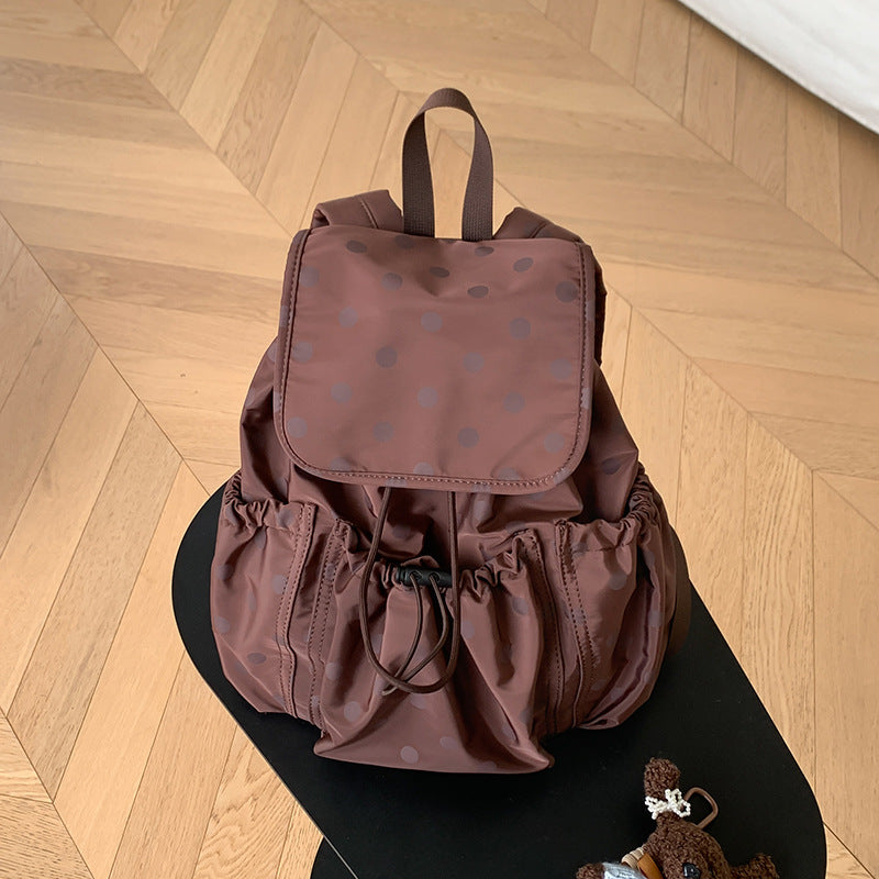 Korean Lightweight Nylon Design Polka Dot Backpacks