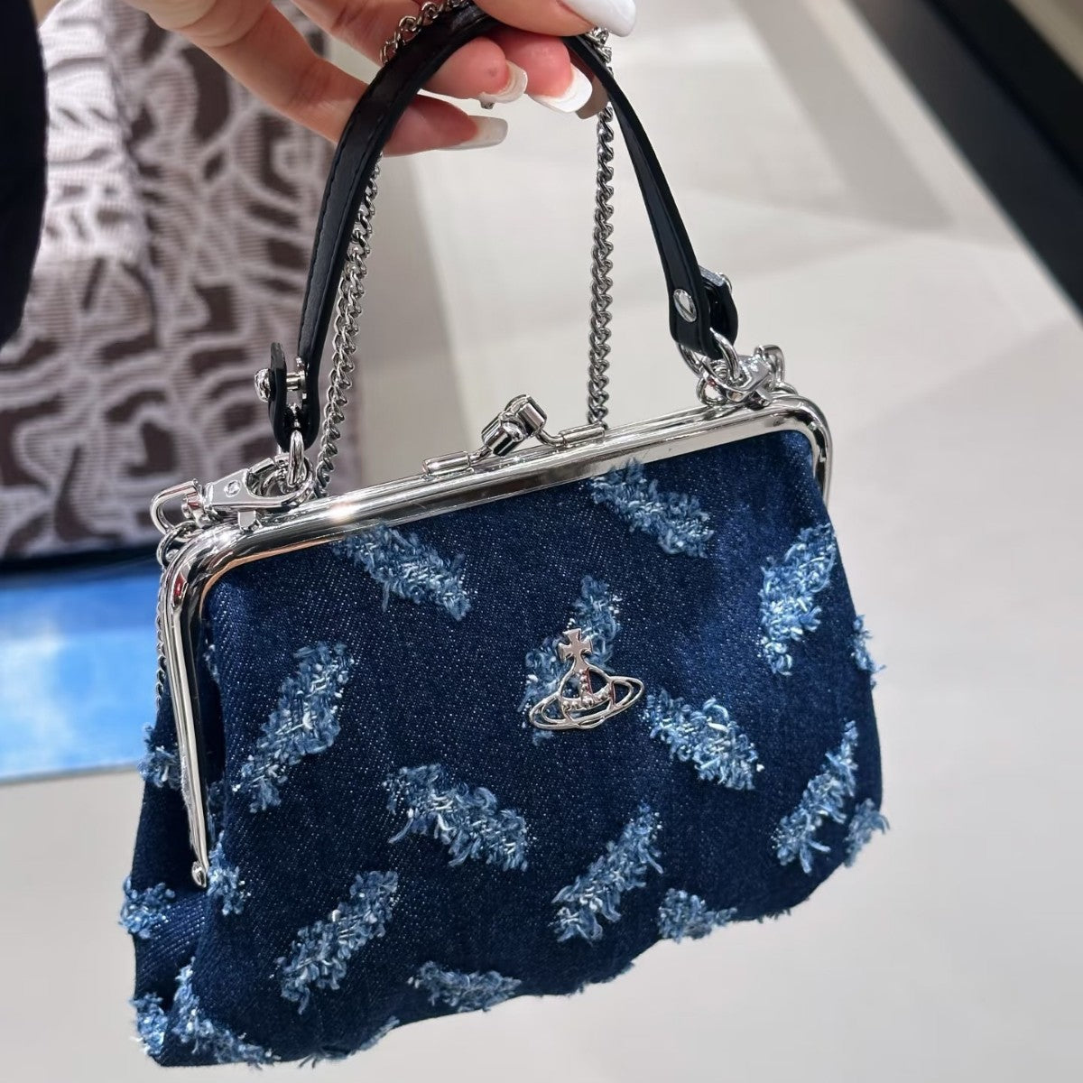 Denim Clip Autumn Niche Chain Retro Women's Handbag