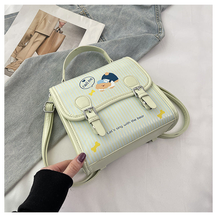 Women's Korean Artsy Cute Cartoon Bear Versatile Preppy Women's Backpack