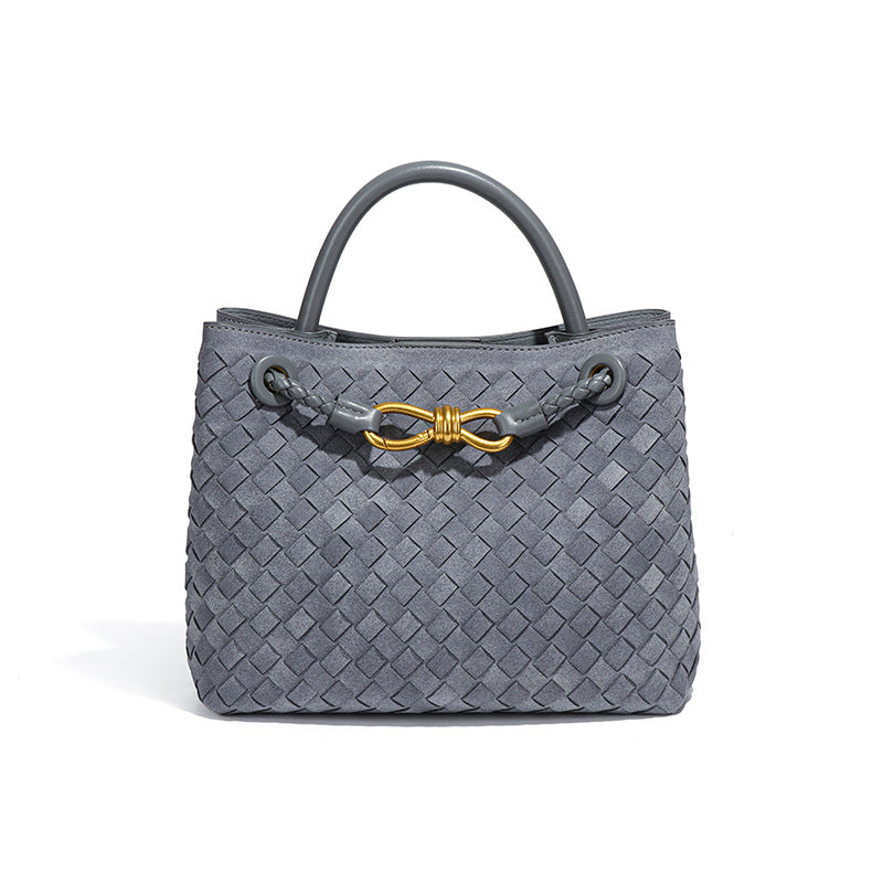 Women's Woven Frosted Suede Vintage Large Capacity Shoulder Bags
