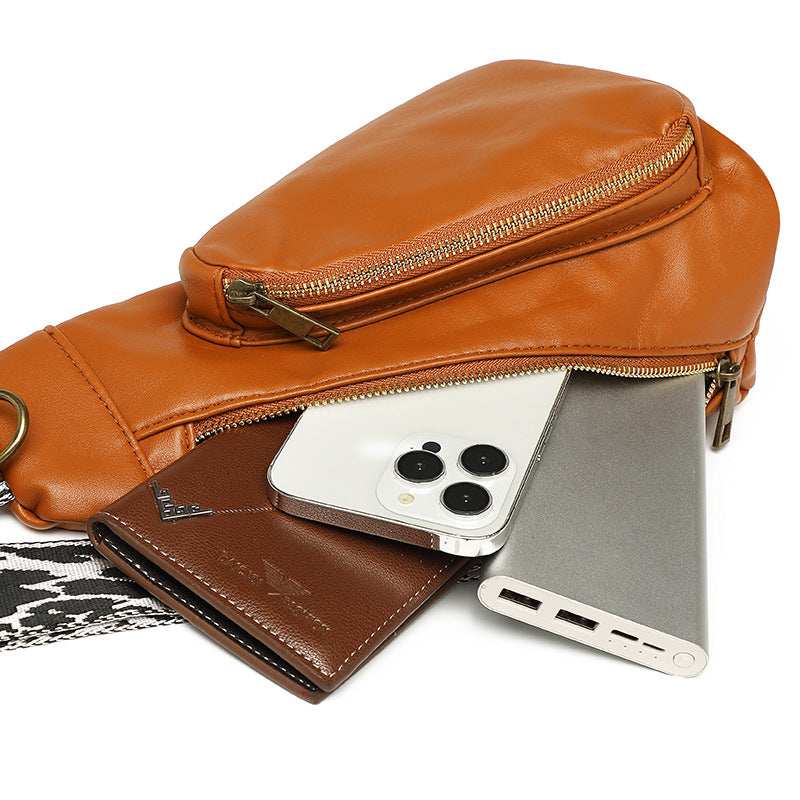 Comfortable Retro Diamond Patterns Leopard Strap Women's Messenger Bag
