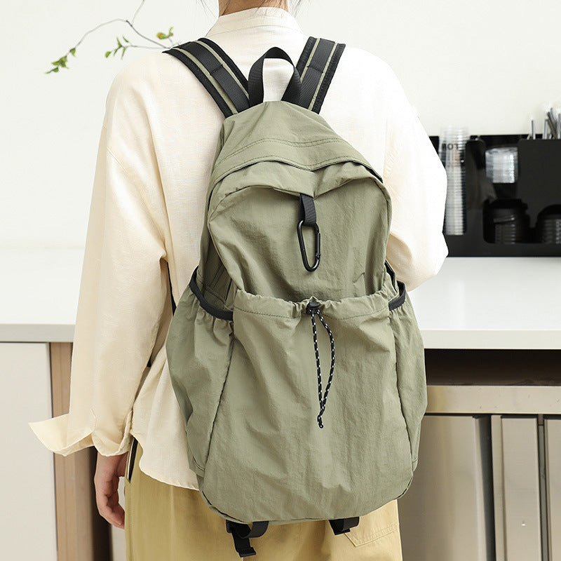 Leisure Artistic Canvas Versatile Fashion Pleated Nylon Drawstring Oxford Backpacks