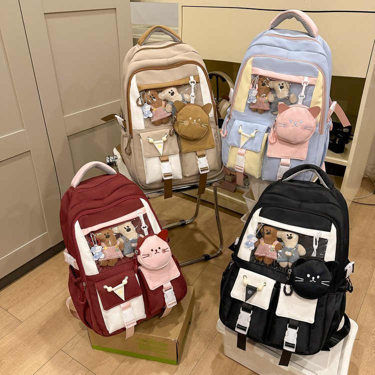 Korean Preppy Style Large Capacity Cartoon Cute Backpacks