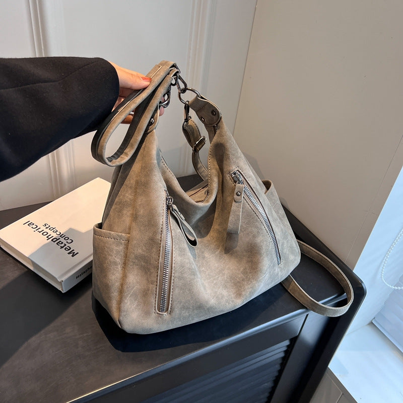 Women's Large Capacity Retro Frosted Texture Commuter Bags