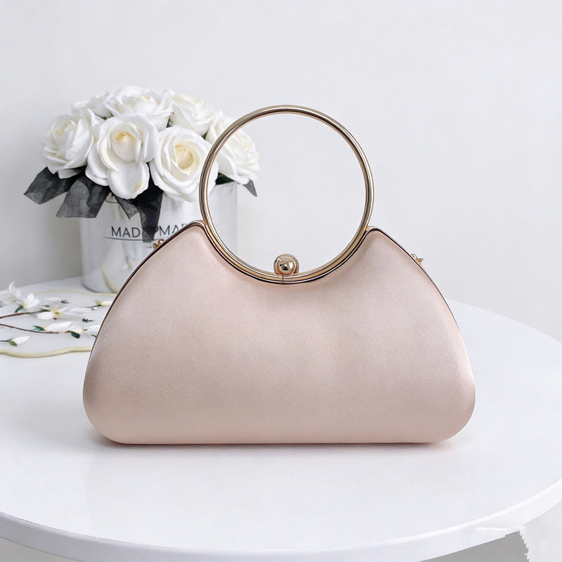 Women's Luxury Dinner Textured Hand-held Box Handmade Embroidery Beaded National Women's Handbag