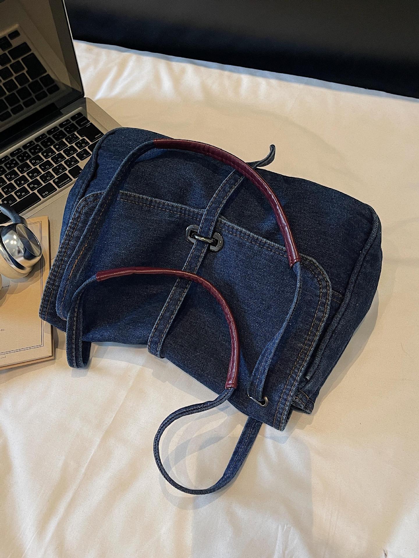 Women's Retro Denim Large Capacity Leisure Commute Tote Bag