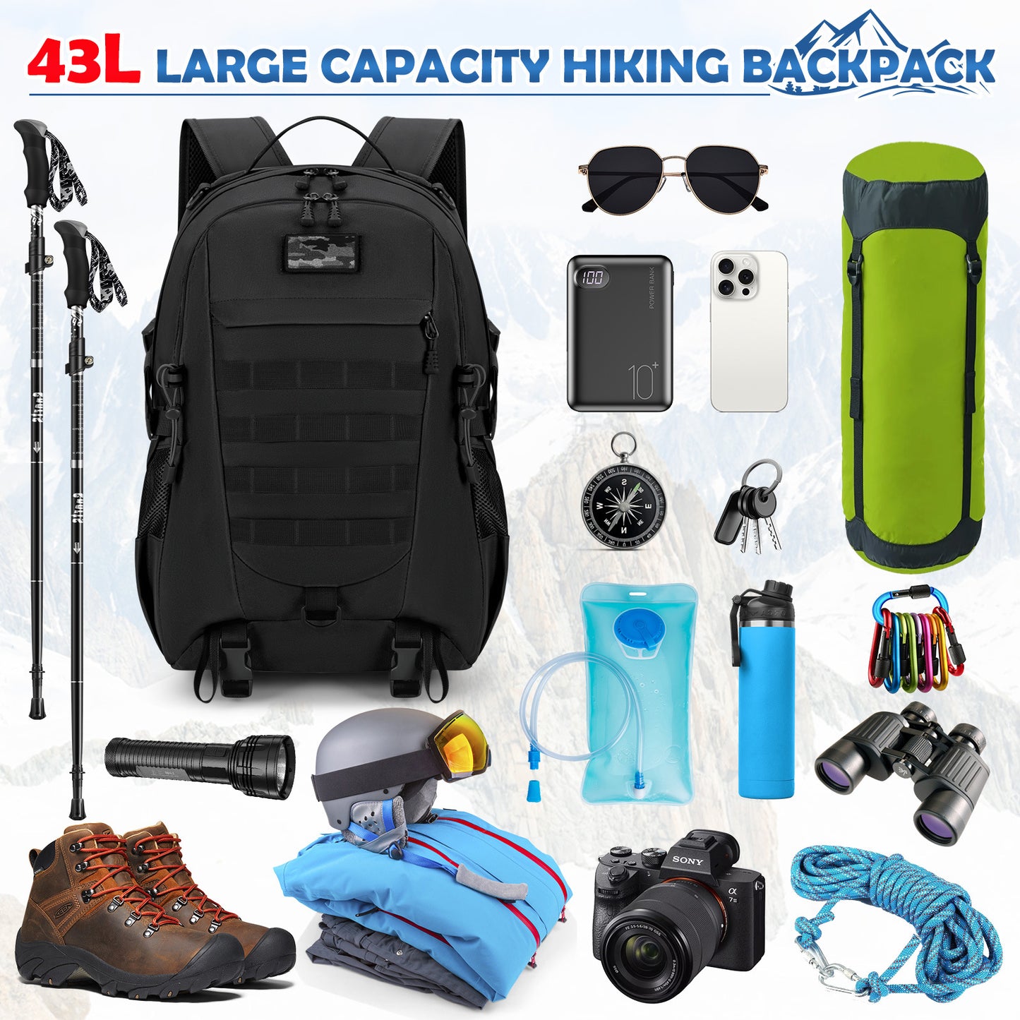 Women's & Men's Fashion Large Capacity Comfortable Hiking Light Sports Backpack