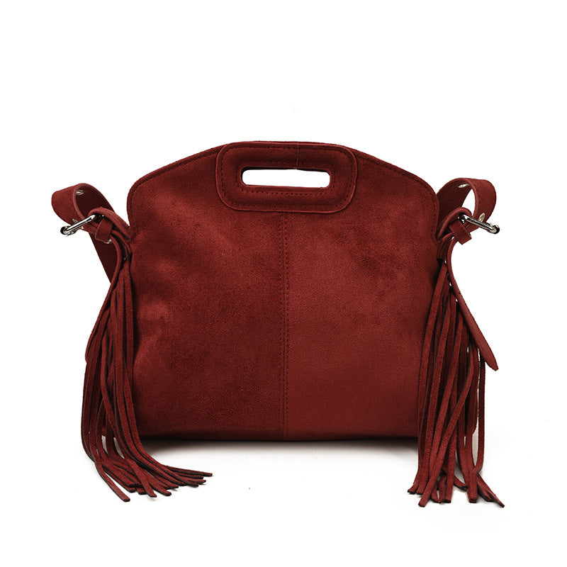 Women's Suede Fashion Retro Simple Texture Tassel Women's Shoulder Bag