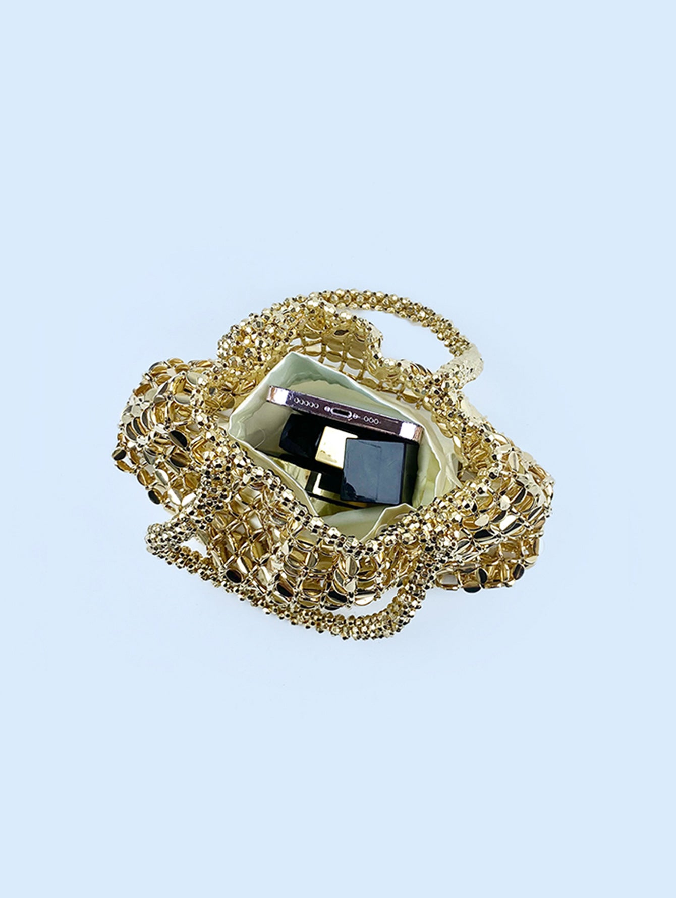 Women's Metal Retro Hollow Hand-woven Niche Design Sequined Bags