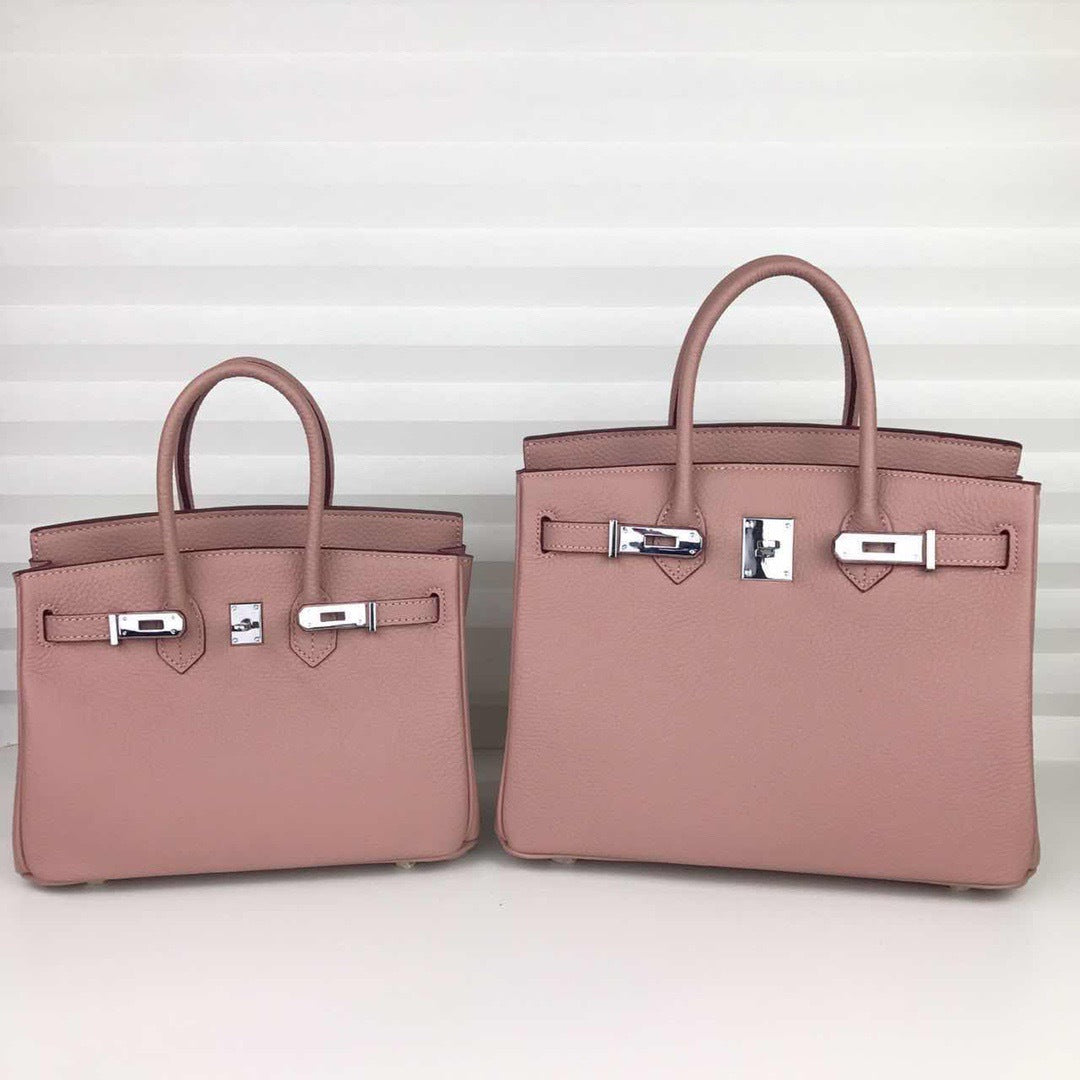 Cowhide Grain Gold Sier Genuine Leather Fashion Large Capacity Portable Women's Handbag