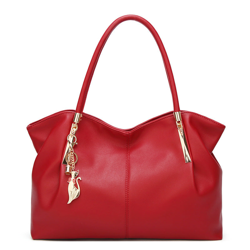 Women's Large Capacity Mummy Simple Elegant Fine Grain Multifunctional Tote Bag