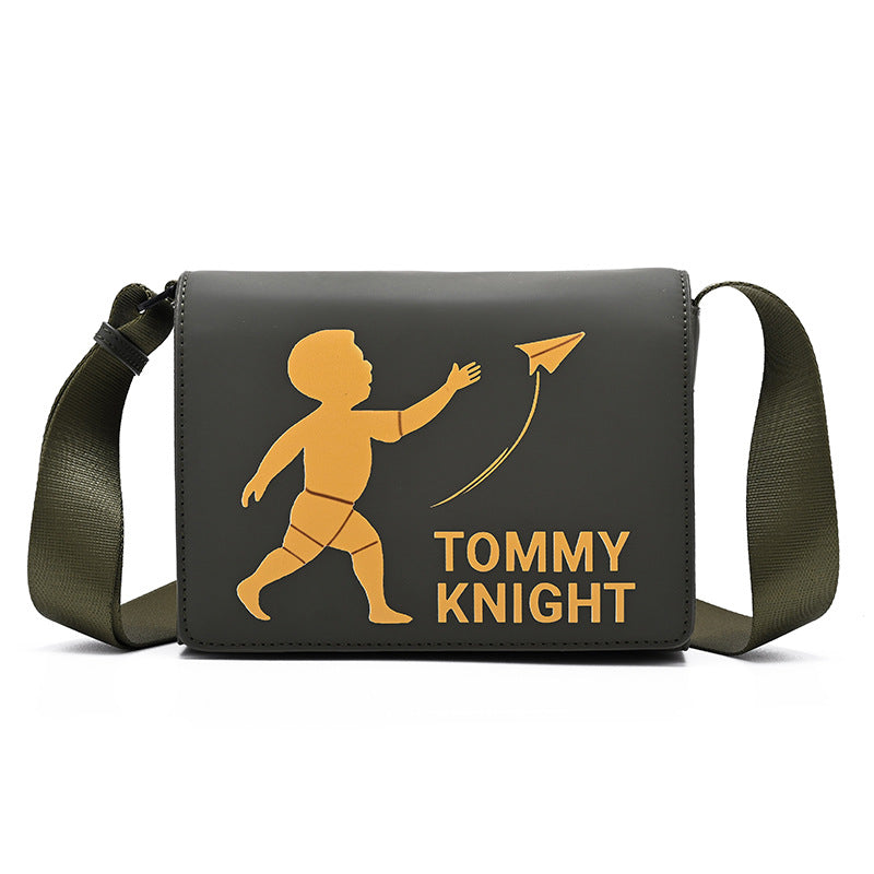 Men's Strong Magnetic Snap Trendy Simple Personality Printed Men's Messenger Bags