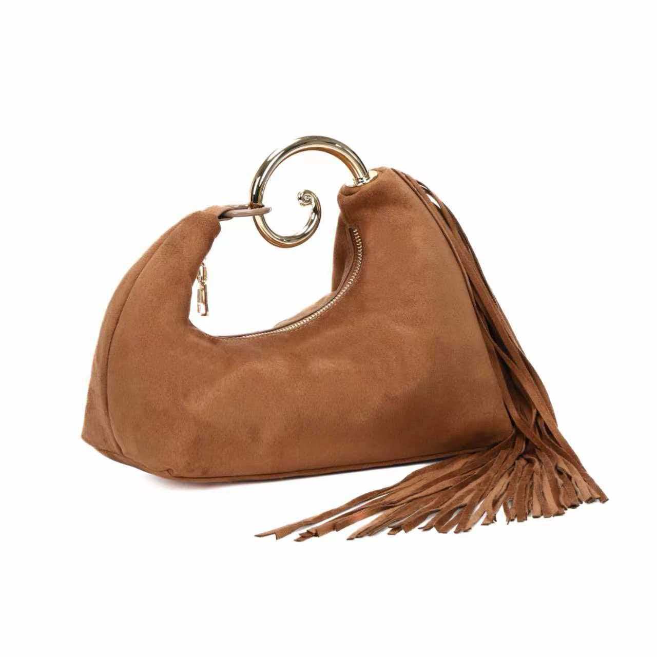 Large Capacity Hand Holding Dinner Fashion Frosted Suede Bags