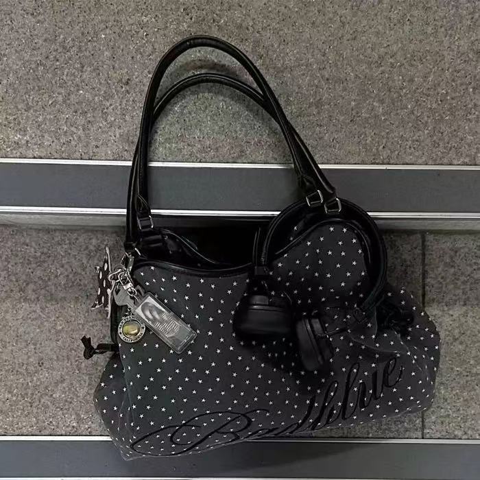 Second Hair Embroidery Leopard Print Mirror Pendant Underarm Bag