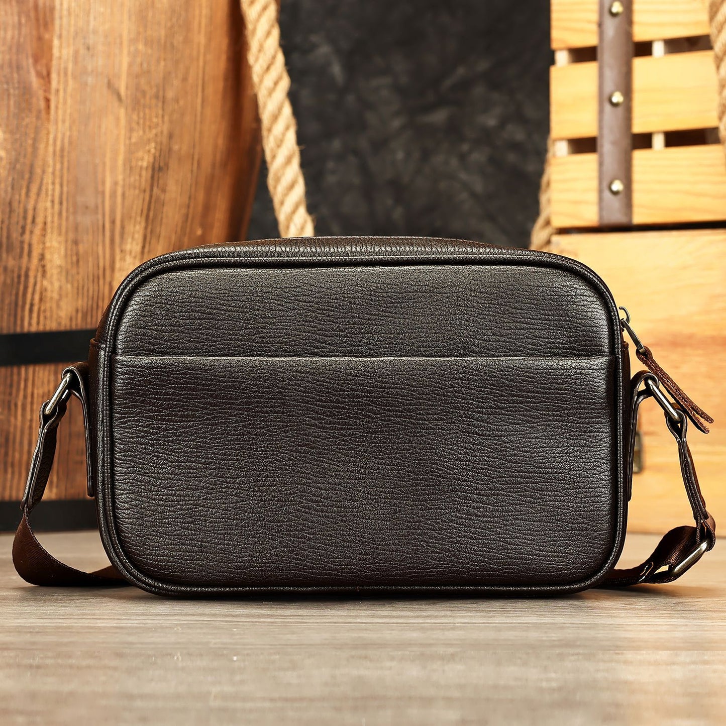 Men's Leather High-grade Top Layer Cowhide Horizontal Shoulder Bags