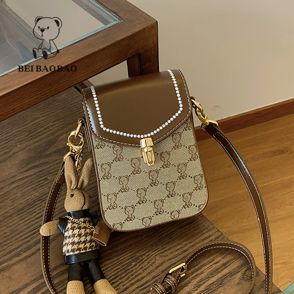 Women's Source Daily Niche Design Contrast Color Mobile Phone Bag