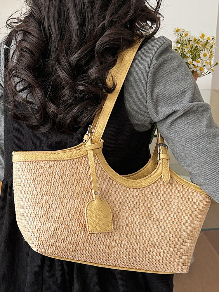 Women's Spring Leisure Commute Simple Fashion Portable Large Underarm Bag