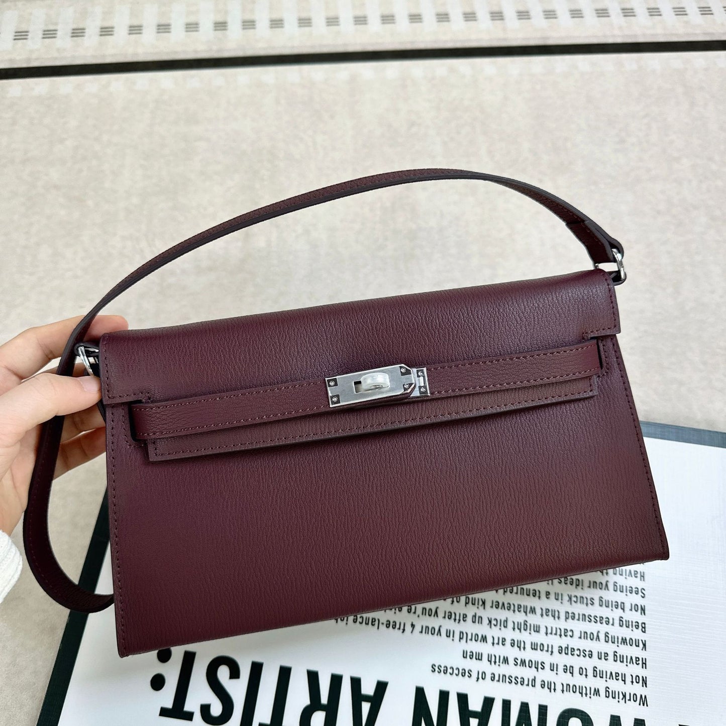 Kelly Underarm High-grade Horizontal Genuine Leather Retro Fashion Women's Shoulder Bag
