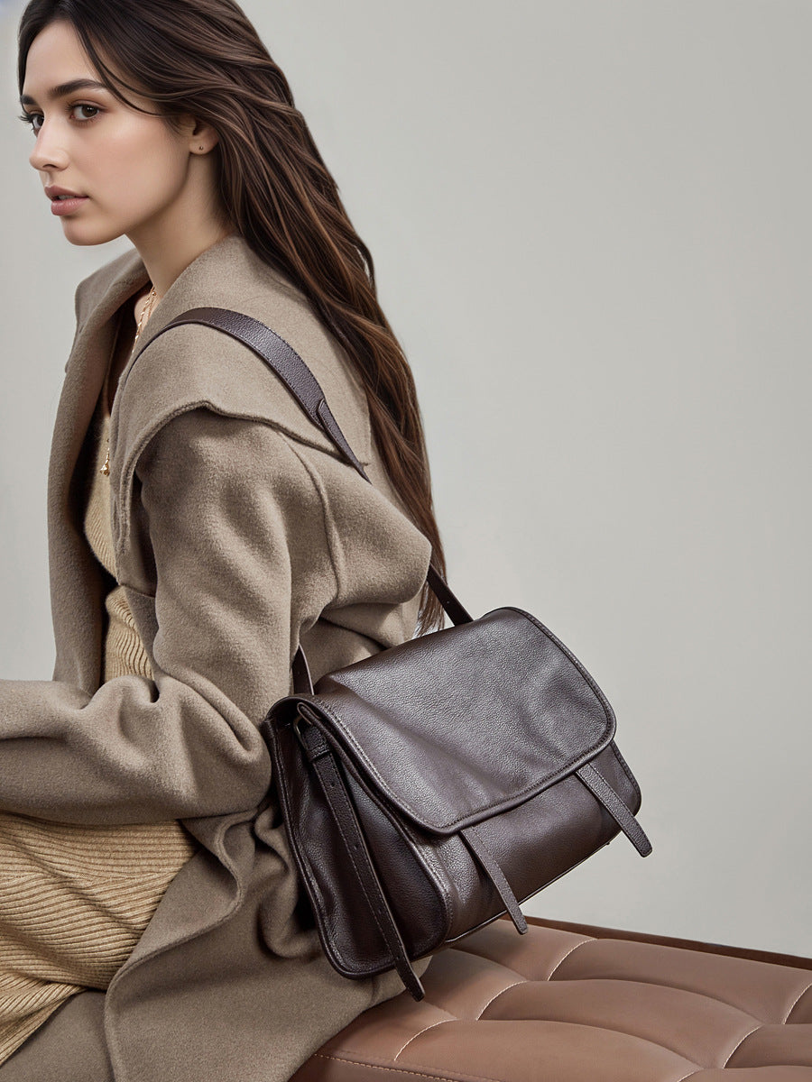 Graceful Calf Leather Vintage For Genuine Women's Shoulder Bag