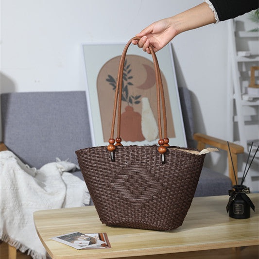 Women's Woven Summer Seaside Beach Portable Large Capacity Shoulder Bags