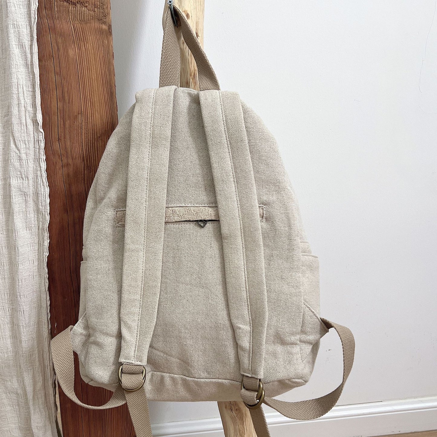 Women's Cotton Linen Large Capacity Canvas College Women's Backpack