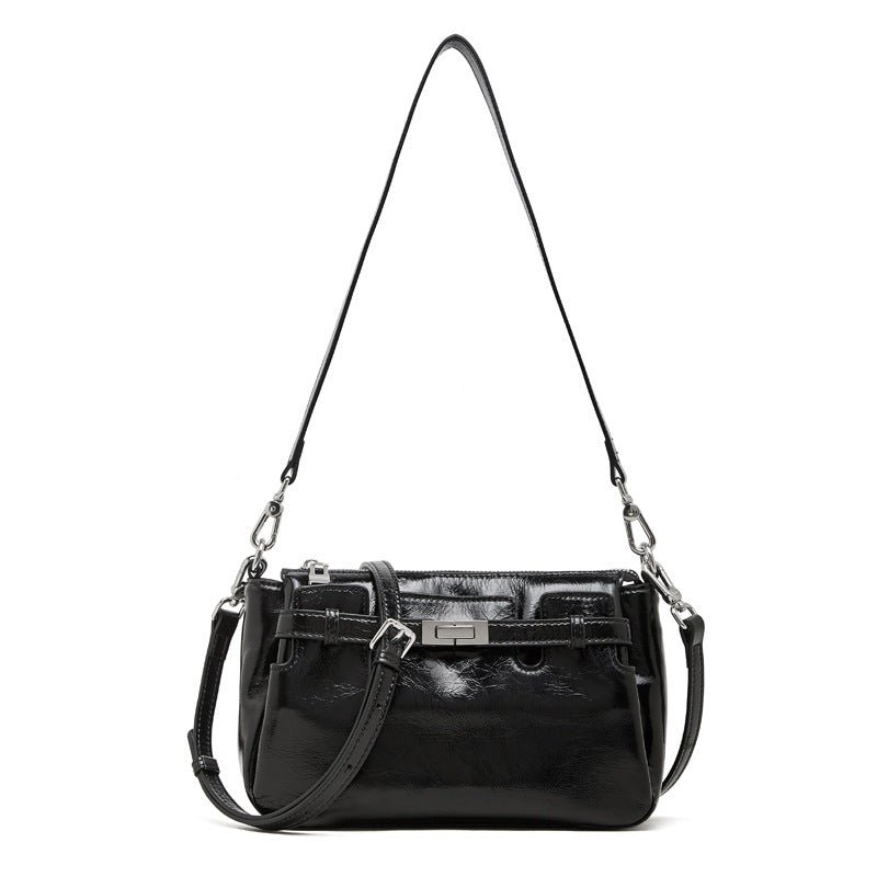 Women's Layer Oil Wax Skin Kelly High-grade Fashion Genuine Women's Messenger Bag