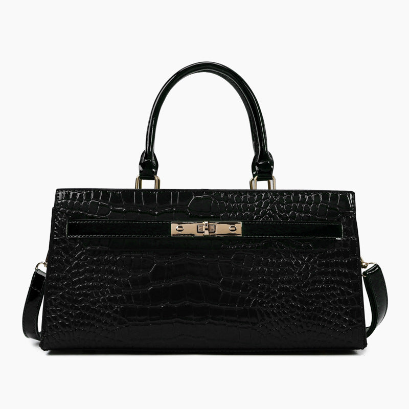 Women's Large Capacity Kelly Crocodile Pattern Portable Women's Messenger Bag