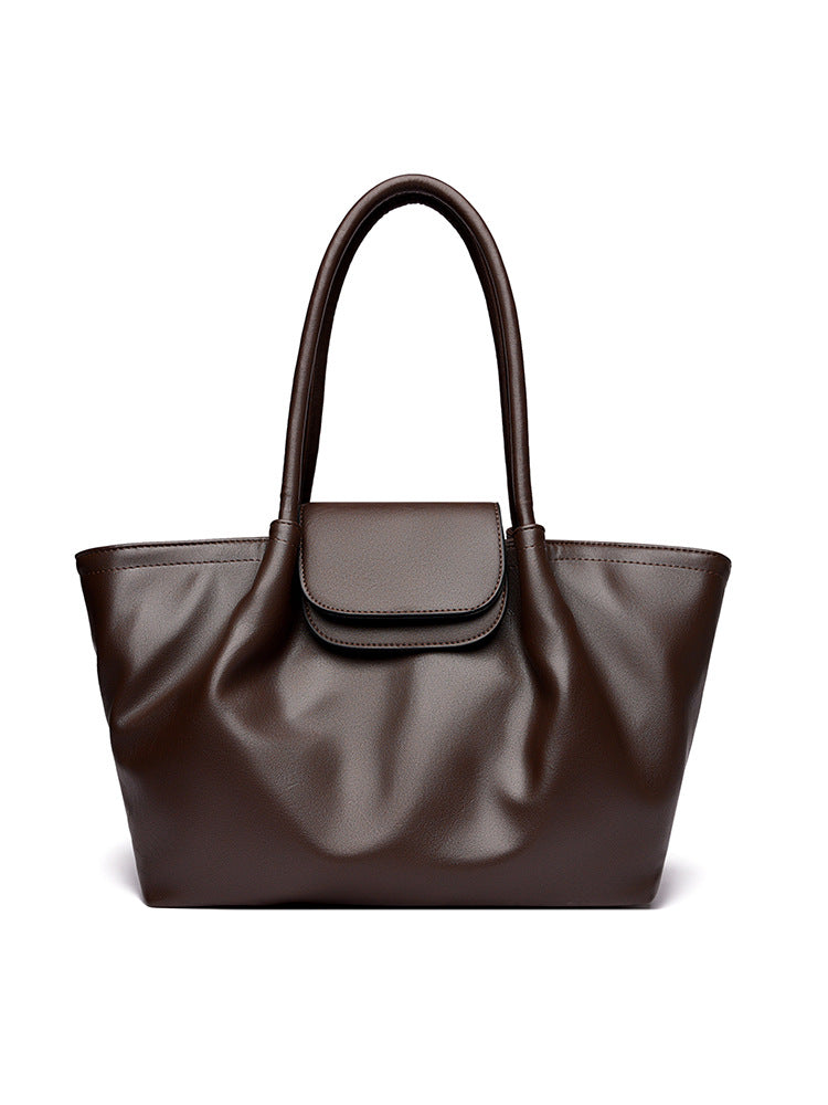 Women's Simple Fashion Commuter Soft Leather Underarm Light Luxury Minority Women's Shoulder Bag