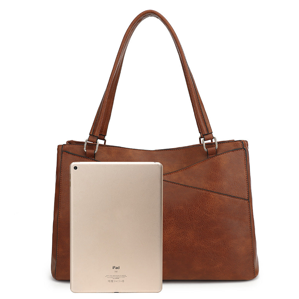 Large Capacity Compartment Work Single Solid Tote Bags