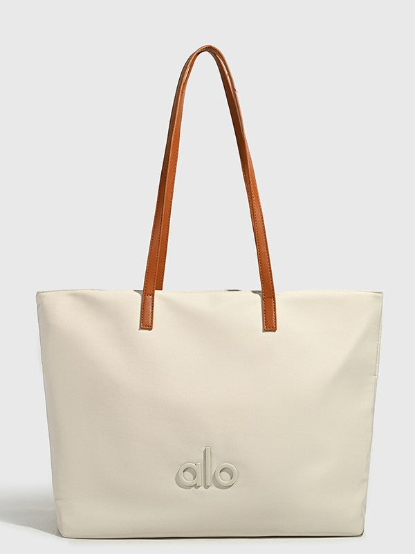 Large Capacity Totes Polyester Canvas Unisex Simple Women's Shoulder Bag