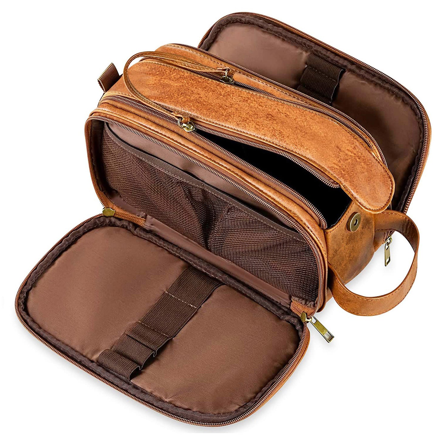 Men's Leather Wash Large Capacity Portable Retro Makeup Bag