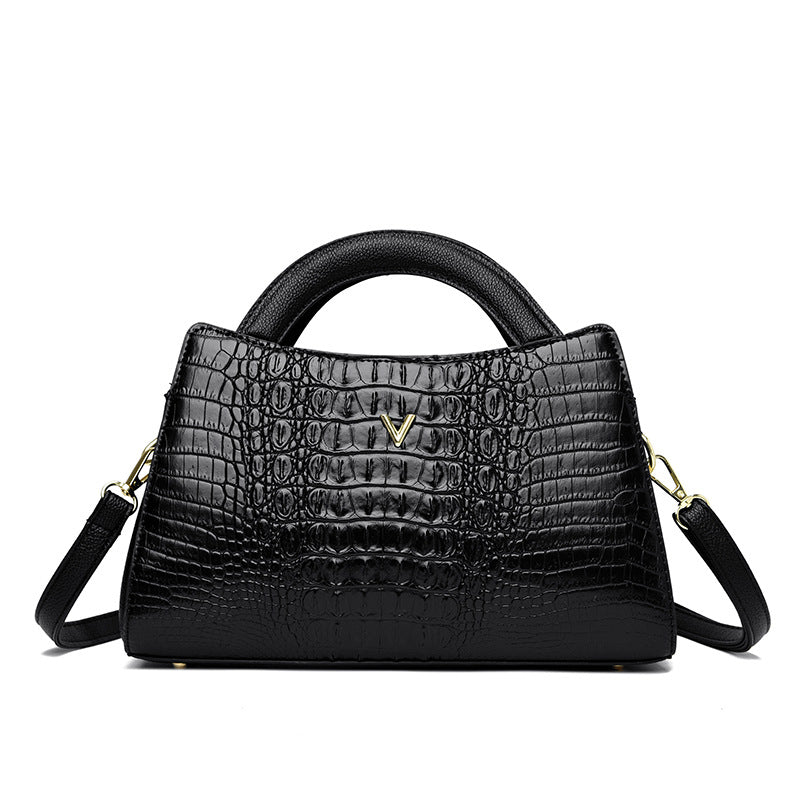 Women's Fashion Crocodile Pattern Popular Embossed High Women's Handbag