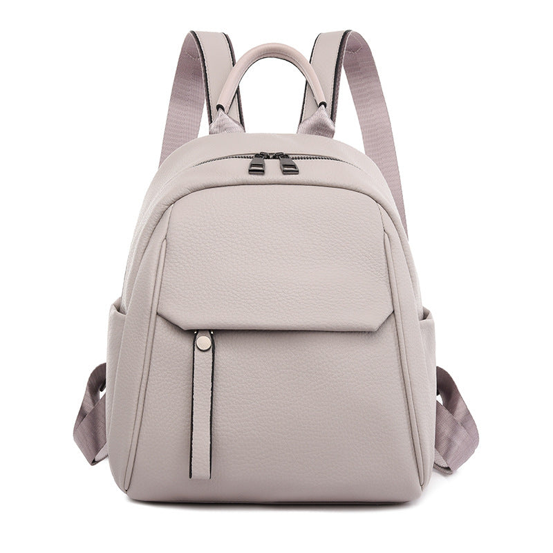 Women's Female Soft Leather Fashion Artistic Wind Women's Backpack