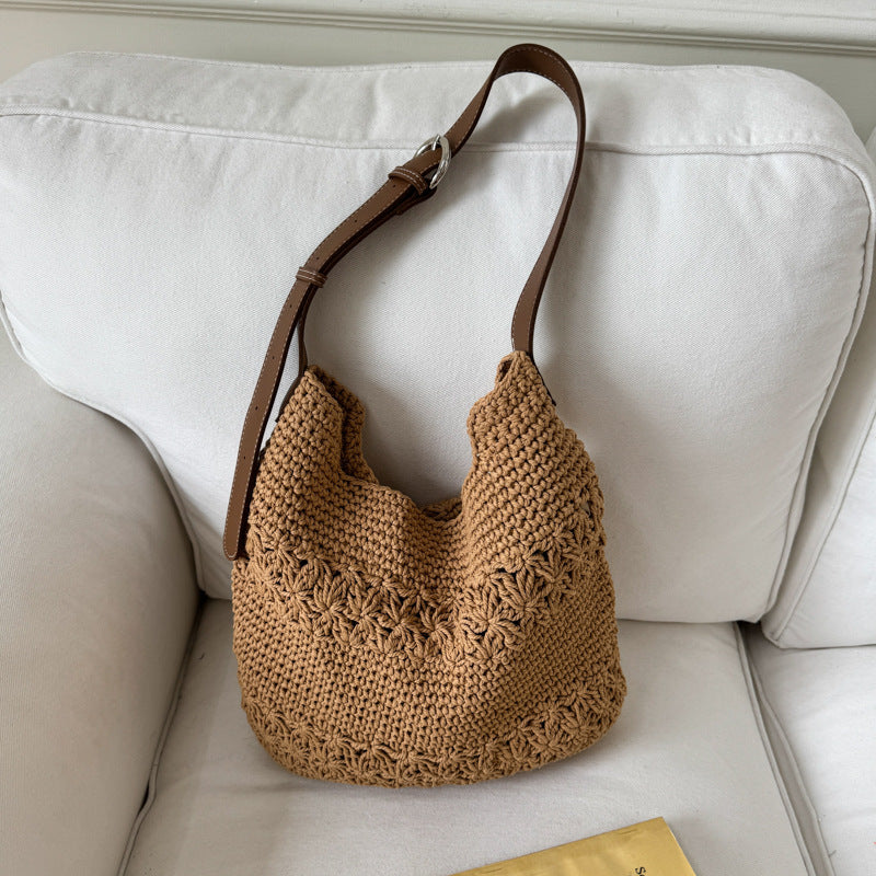 Women's Vacation Style Out Woven Summer Simple Elegant Tote Bag