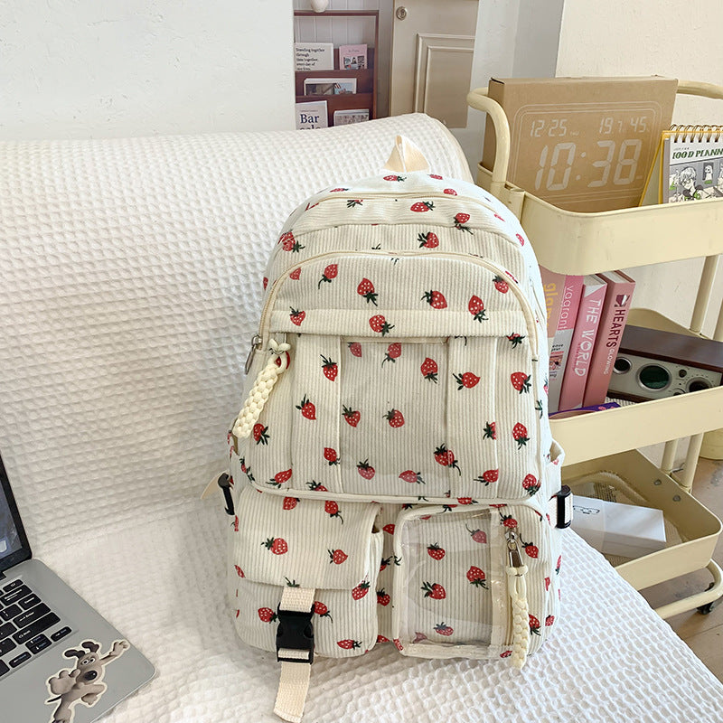 Good-looking Female College Cute Strawberry Junior High Leisure Backpack