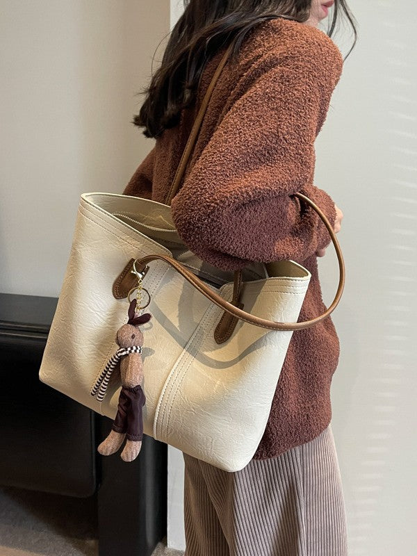 Women's Korean Stitching Portable Commuter Easy Matching Women's Messenger Bag
