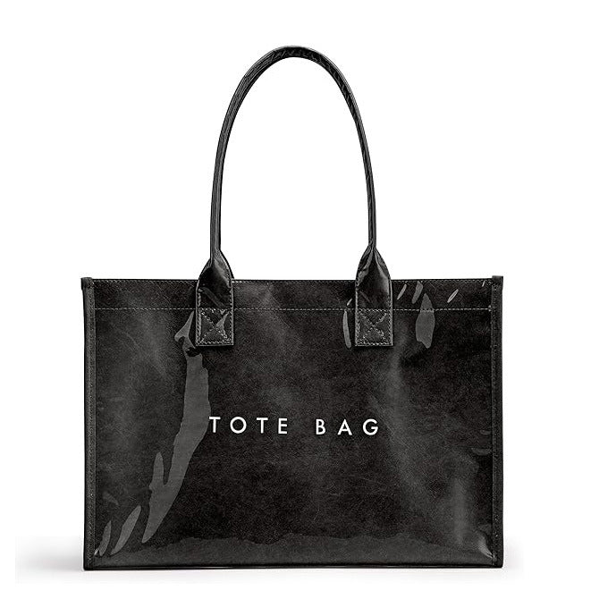 Women's Lettered Versatile Minimalist Transparent Simple Commuter Tote Bag