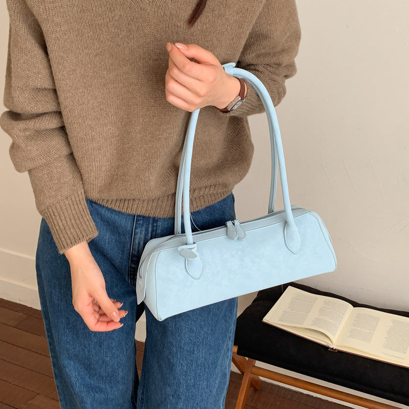 Women's Stick Large Capacity Mori Cute Trendy Frosted Underarm Bag