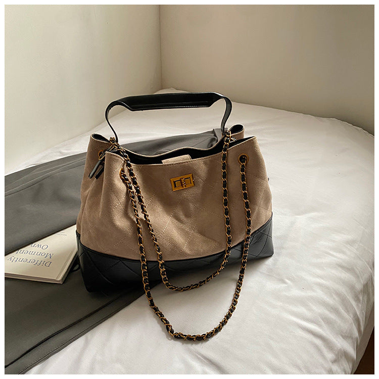 Women's Good-looking Fashion Simple Stitching Summer Rhombus Women's Messenger Bag