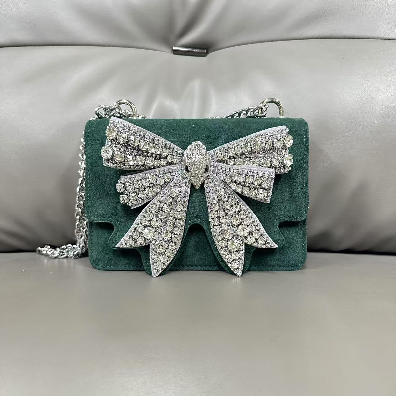 Women's Banquet Fashion Shiny Sweet Chain Diamond Butterfly Women's Messenger Bag