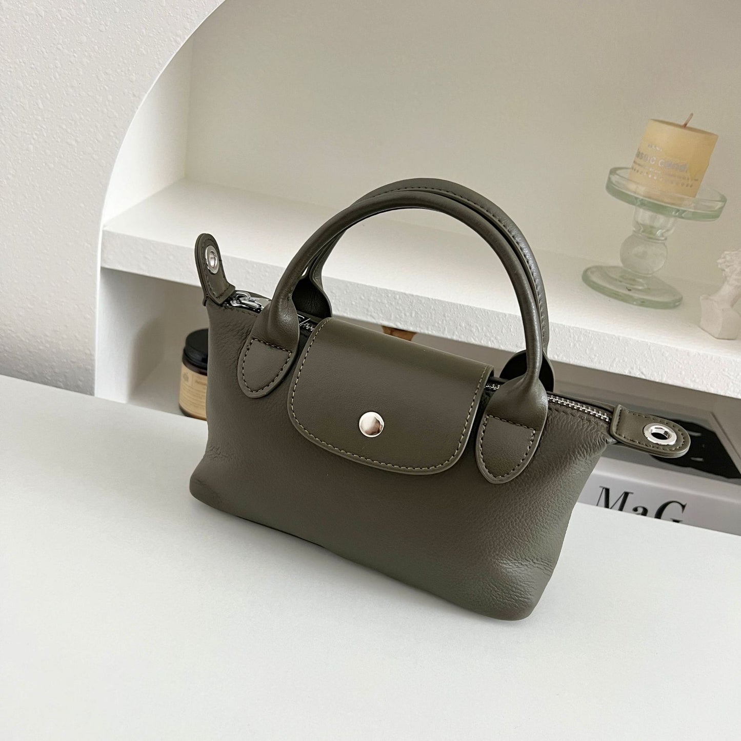 Women's Leather Niche First Layer Cowhide Large Women's Messenger Bag