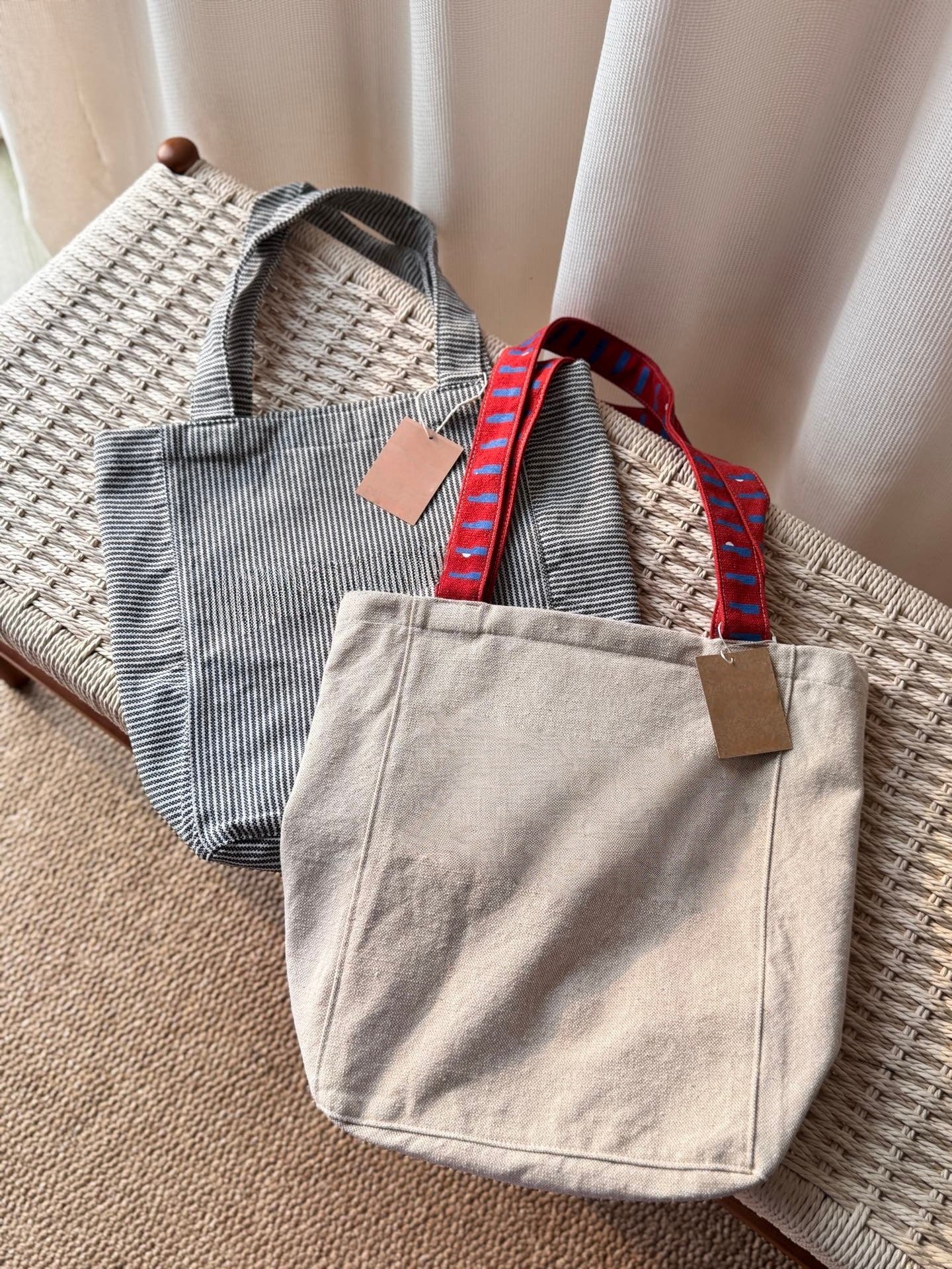 Commuter Retro Large Capacity Canvas Class Versatile Striped Bags